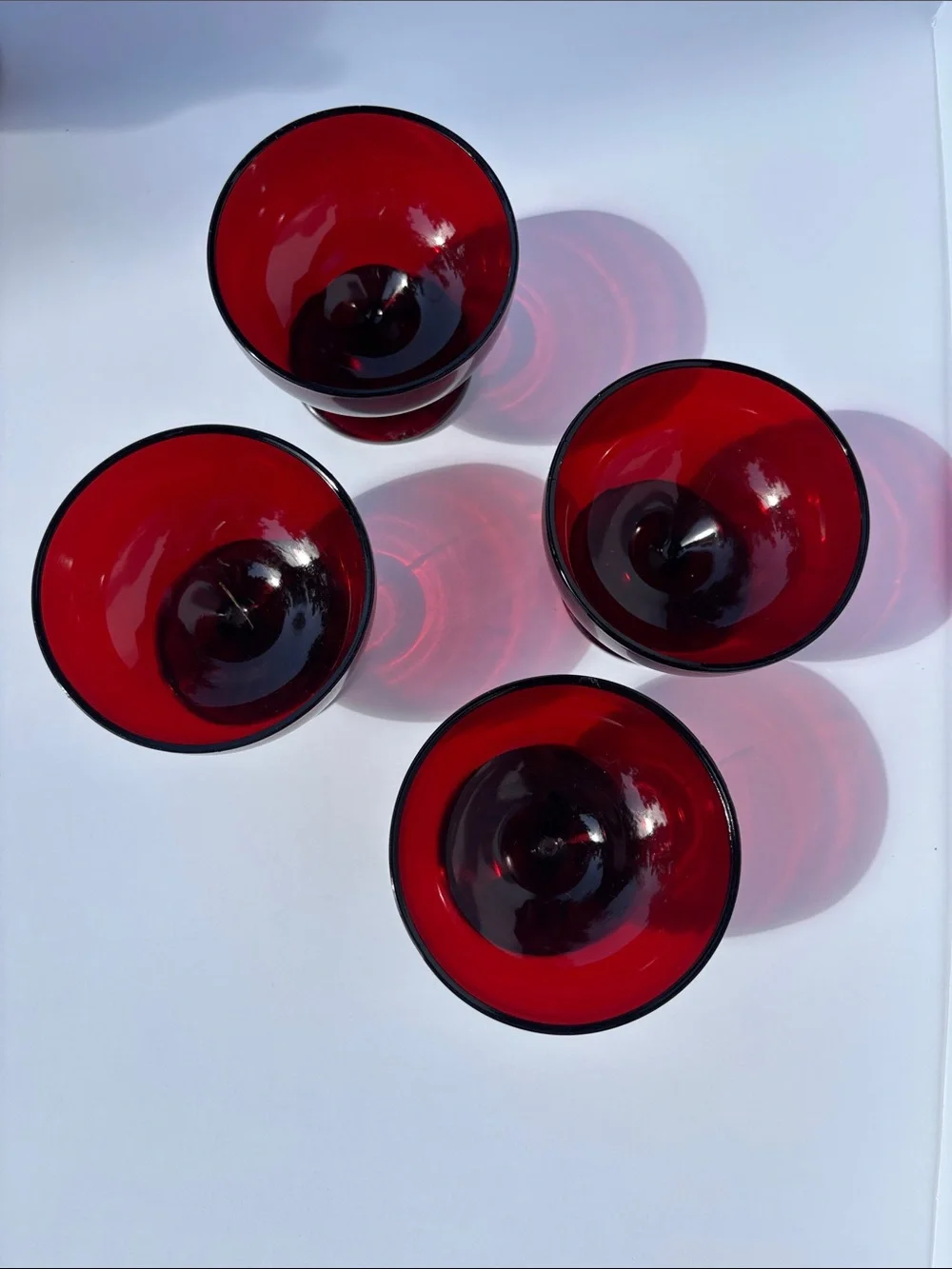 Vintage anchor hocking royal ruby red sherbet cup sugar bowl mug cranberry glass